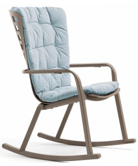 Кресло-качалка пластиковое с подушкой Folio тортора / голубой