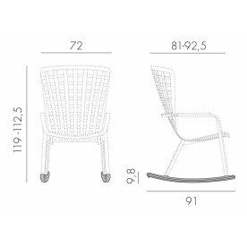 Кресло-качалка пластиковое с подушкой Folio тортора / зеленый