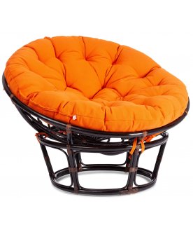 Кресло из ротанга Papasan 23/01 W античный черно-коричневый / оранжевый