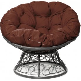 Кресло из ротанга Папасан Р110Н серый / коричневый