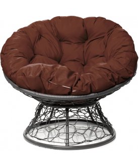 Кресло из ротанга Папасан Р110Н серый / коричневый