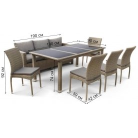 Обеденный комплект T365/S65/Y380B-W65 8+1