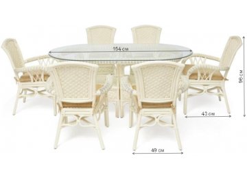 Обеденный комплект из ротанга Andrea Grand TCH
