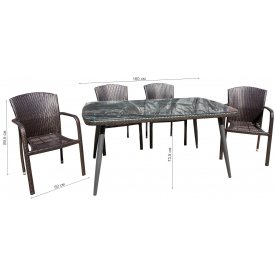 Обеденный комплект из ротанга Амиго 2