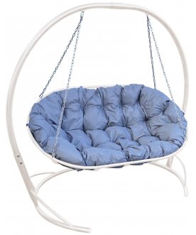 Подвесной диван Мамасан белый / серый