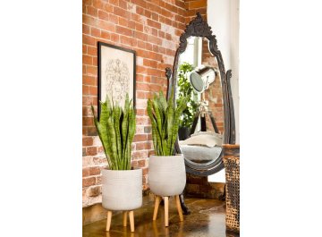 Кашпо Страйп Круглое с Подставкой D30 H53 WSTRIP30-T