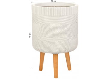 Кашпо Страйп Круглое с Подставкой S D24 H40 WSTRIP24-AW
