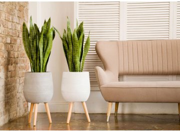 Кашпо Страйп Овальное с Подставкой D31.5 H43 WSTRIPR31-T