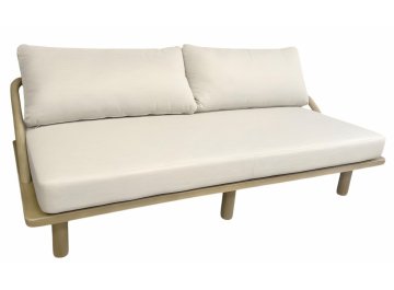 Диван деревянный трехместный с подушками Denmark натуральный / льняной бежевый