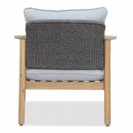 Лаунж-кресло деревянное с подушками Freeport песочный / угольный / серый