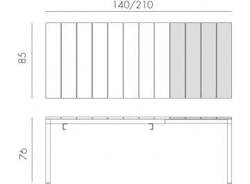 Стол Rio Alu 140 Extensibile