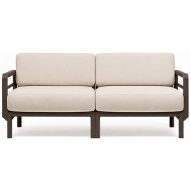 Диван пластиковый с подушками Maximo 2 терра / жемчуг