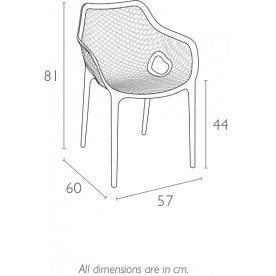 Кресло пластиковое Air XL оранжевый / оранжевый