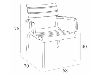 Кресло лаунж пластиковое Paris Lounge марсала
