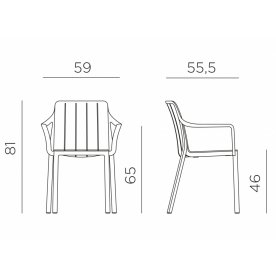 Кресло пластиковое Tiberina тортора