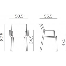 Кресло пластиковое Trill Armchair антрацит