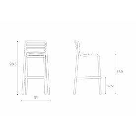 Стул пластиковый барный Doga Stool табак