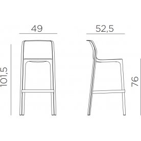 Стул пластиковый барный Net Stool белый