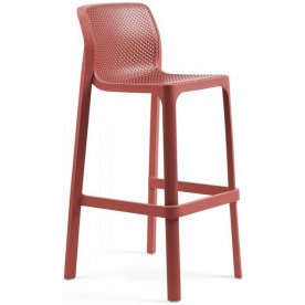 Стул пластиковый барный Net Stool коралловый