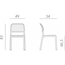 Стул пластиковый Bora Bistrot антрацит