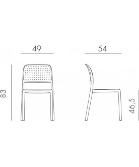 Стул пластиковый Bora Bistrot антрацит