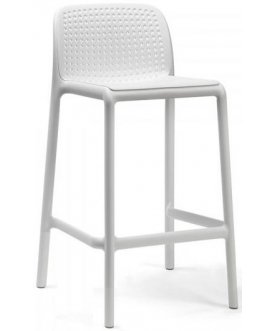 Стул пластиковый полубарный Lido Mini белый