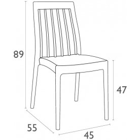 Стул пластиковый Soho темно-серый / темно-серый
