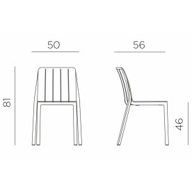 Стул пластиковый Tiberina Bistrot бежевый