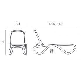 Шезлонг-лежак Omega