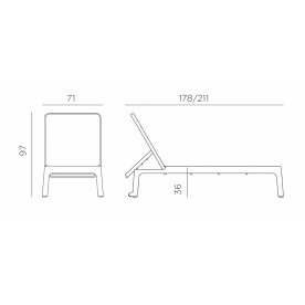 Шезлонг-лежак пластиковый Plano мятный
