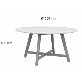 Стол каменный обеденный Mali Ø150 натуральный