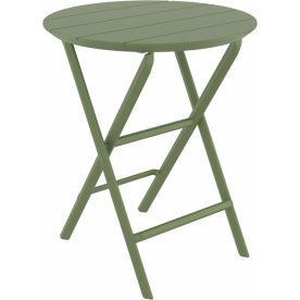 Стол пластиковый складной Helen Folding Table Ø60 оливковый