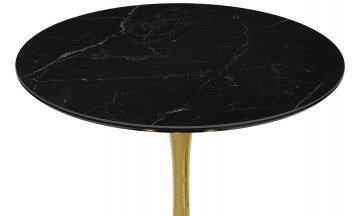 Керамический стол Тулип 90х73 черный мрамор / золото