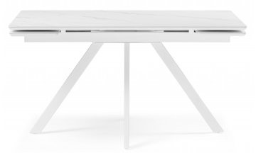 Керамический стол Вилли 140 (200) х 80 белый мрамор alpin white / snow white / белый
