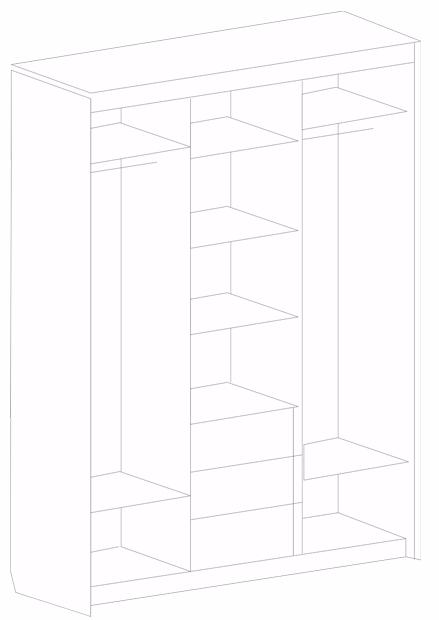 Шкаф-купе ШК-05 бодега темная / бодега белая