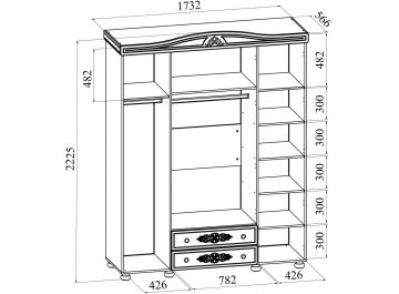 Шкаф распашной Ассоль АС-28 белое дерево