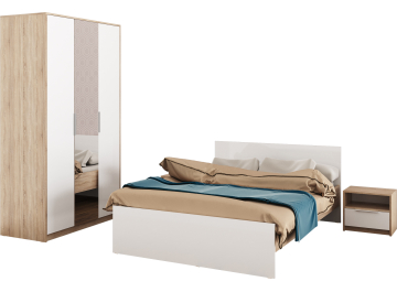 Платяной шкаф Фодик дуб сонома / белая аляска