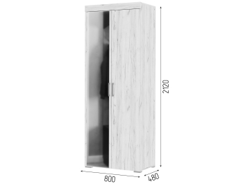 Платяной шкаф Канио комбинированный  дуб крафт белый