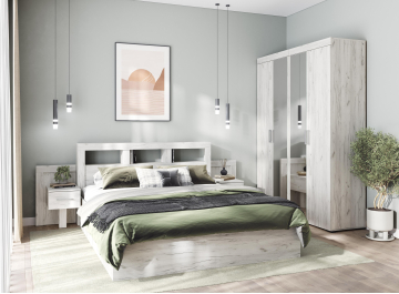 Платяной шкаф Канио комбинированный  дуб крафт белый