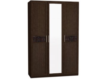 Шкаф Кэт-4 венге linum / коричневая экокожа caiman