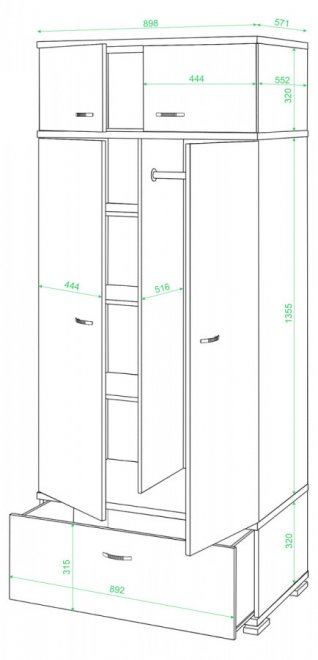 Шкаф КС-20 Ш шамони-ч