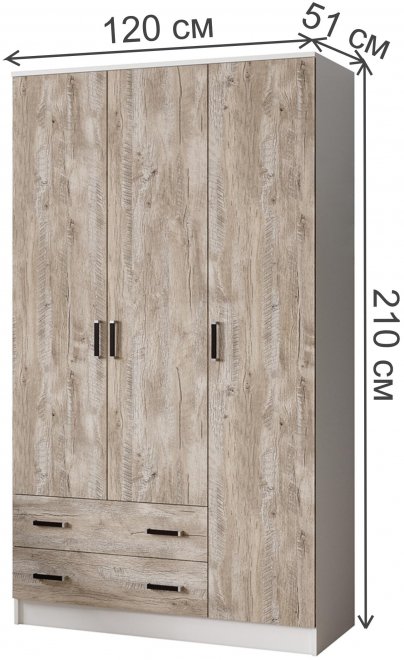 Шкаф Лагуна 120 белый / дуб юкон