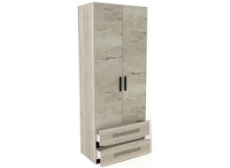 Шкаф Мале двухдверный дуб галифакс белый 