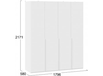 Распашной шкаф Порто СМ-393.07.110 белый жемчуг / белый софт