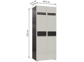 Шкаф для одежды Престиж 88 жемчужный лен / венге