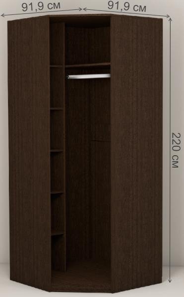 Шкаф угловой Кэт - 4 венге / caiman темный