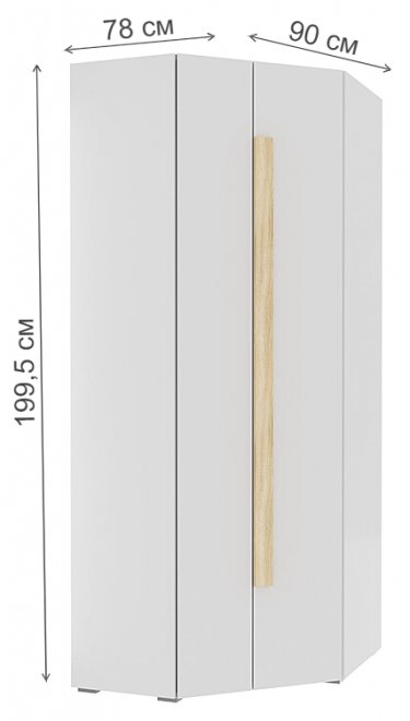 Шкаф Куба 1725.М4 дуб сонома / белый глянец