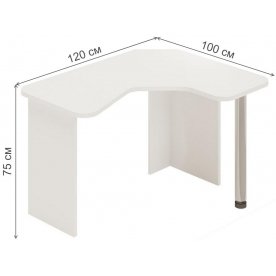 Компьютерный стол Домино Lite СКЛ-ИгрУгл120 БЕ белый правый