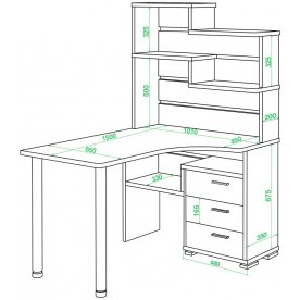 Компьютерный стол Домино СР-132-150 Н-правый