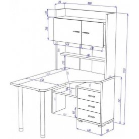 Компьютерный стол Домино СР-133-150 Н-правый